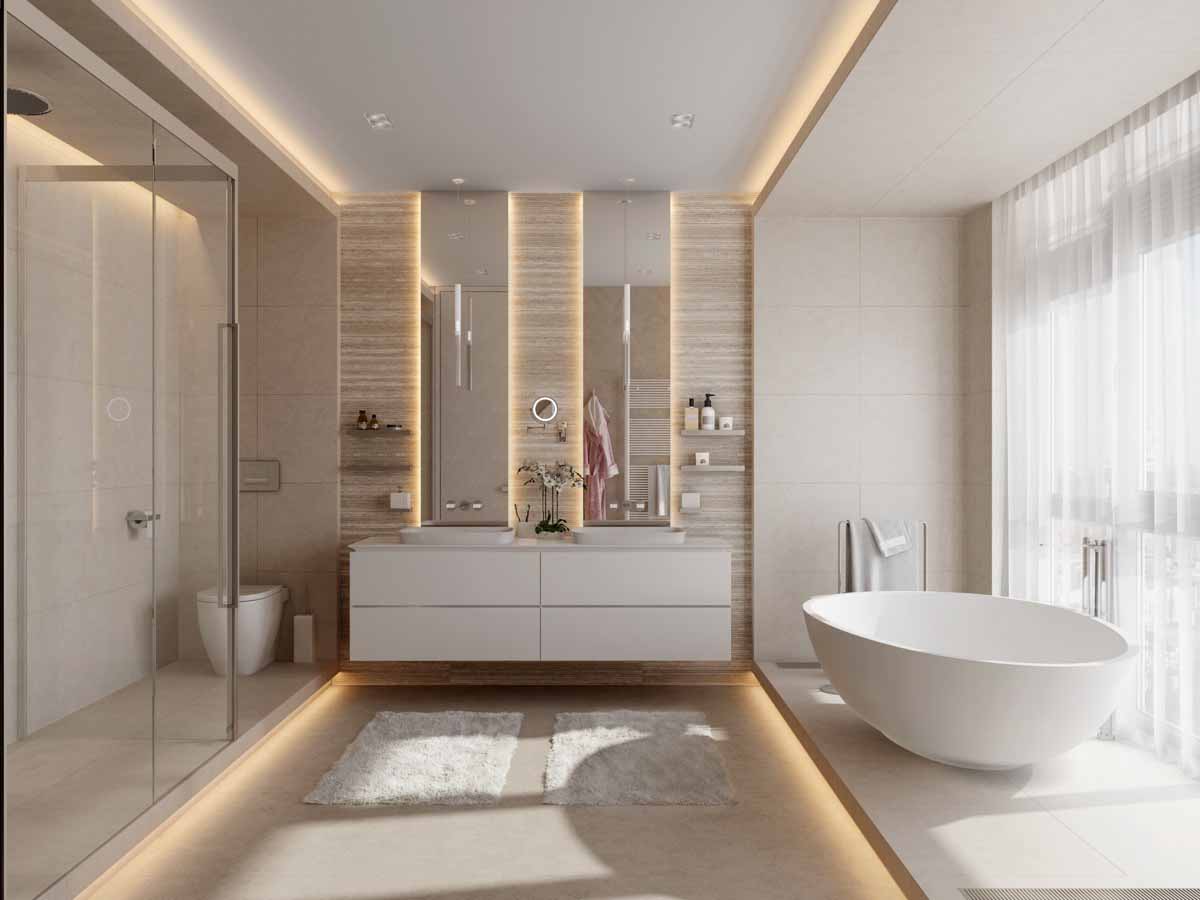 Luxury bathrooms with 2 wash basin